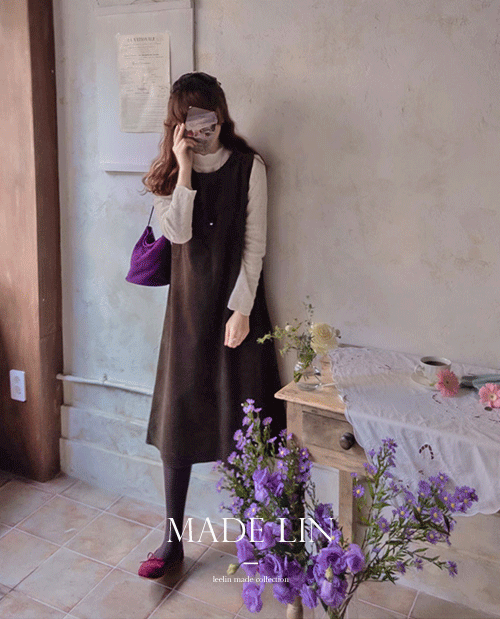 [베스트특가 4천원 할인]MADE LIN슈제너스 코듀로이 허리끈세트 엣지핏 스타일링 원피스[size:F,L]