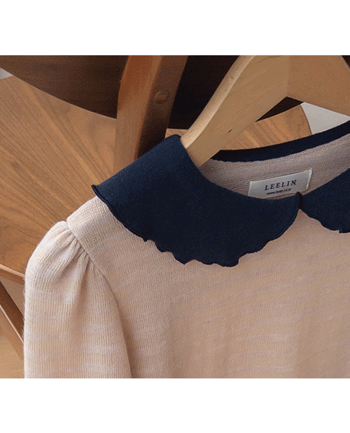 [베스트특가 4천원 할인]MADE LIN블레니 단가라 물결 쫀쫀니트 티[size:F(55~66)]