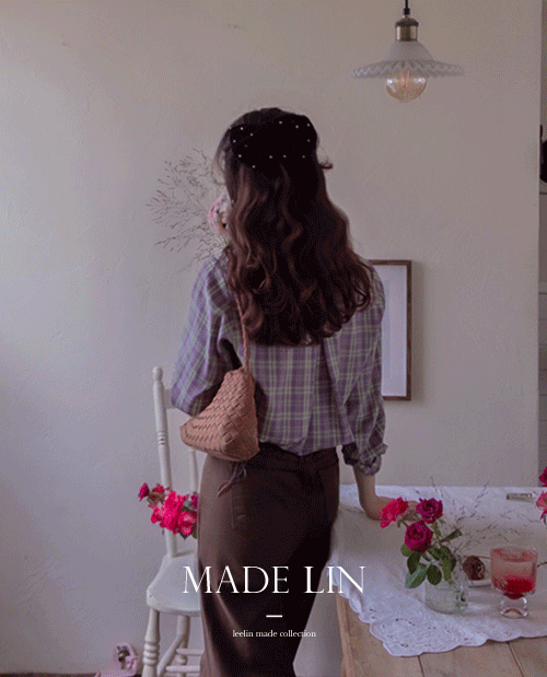 [베스트특가 7천원 할인]MADE LIN슈버나드 가을체크 보들유연 블라우스[size:F(55~66)]