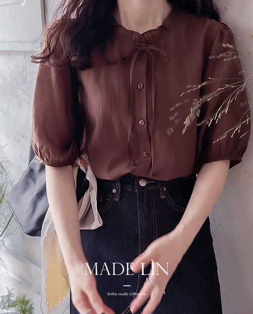 [신상특가 20% 할인]MADE LIN 하이디샤링 실키텐셀 여리핏 고급미 블라우스[size:F(55),L(66~77)] [~ 8월10일까지]